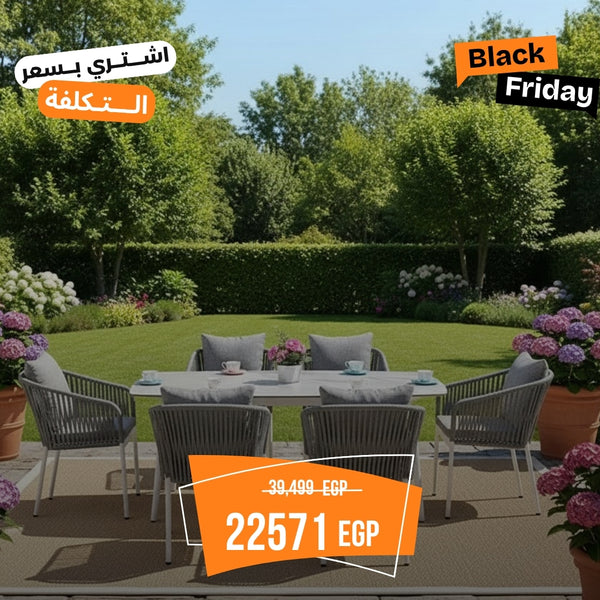 طقم سفرة 6 كراسي وترابيزة حديد مع سطح رخام - تصميم عصري فاخر