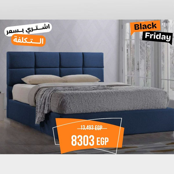 سرير خشب كونتر بتنجيد قطيفة – متانة وأناقة