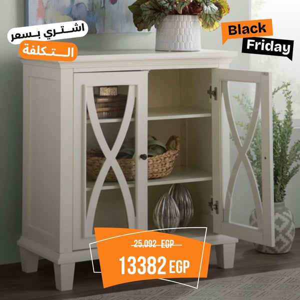 بوفية خشبي بتصميم عملي وأنيق – خشب زان وكونتر