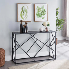 Iron console with glass surface – modern design 120 cm – MSC-249