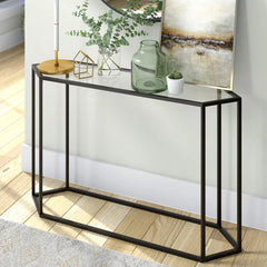 Iron console with glass surface – modern design 120 cm