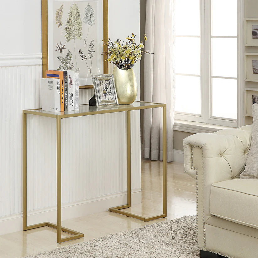 Iron console with glass surface – modern elegant design