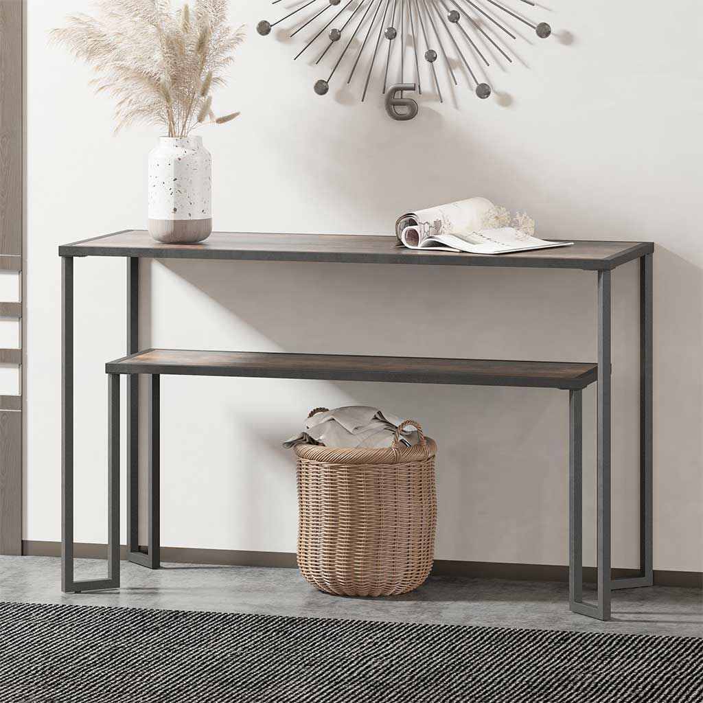 Nested Table Set ELET-043 – Electrostatic Painted Iron with MDF Wood in Modern Design