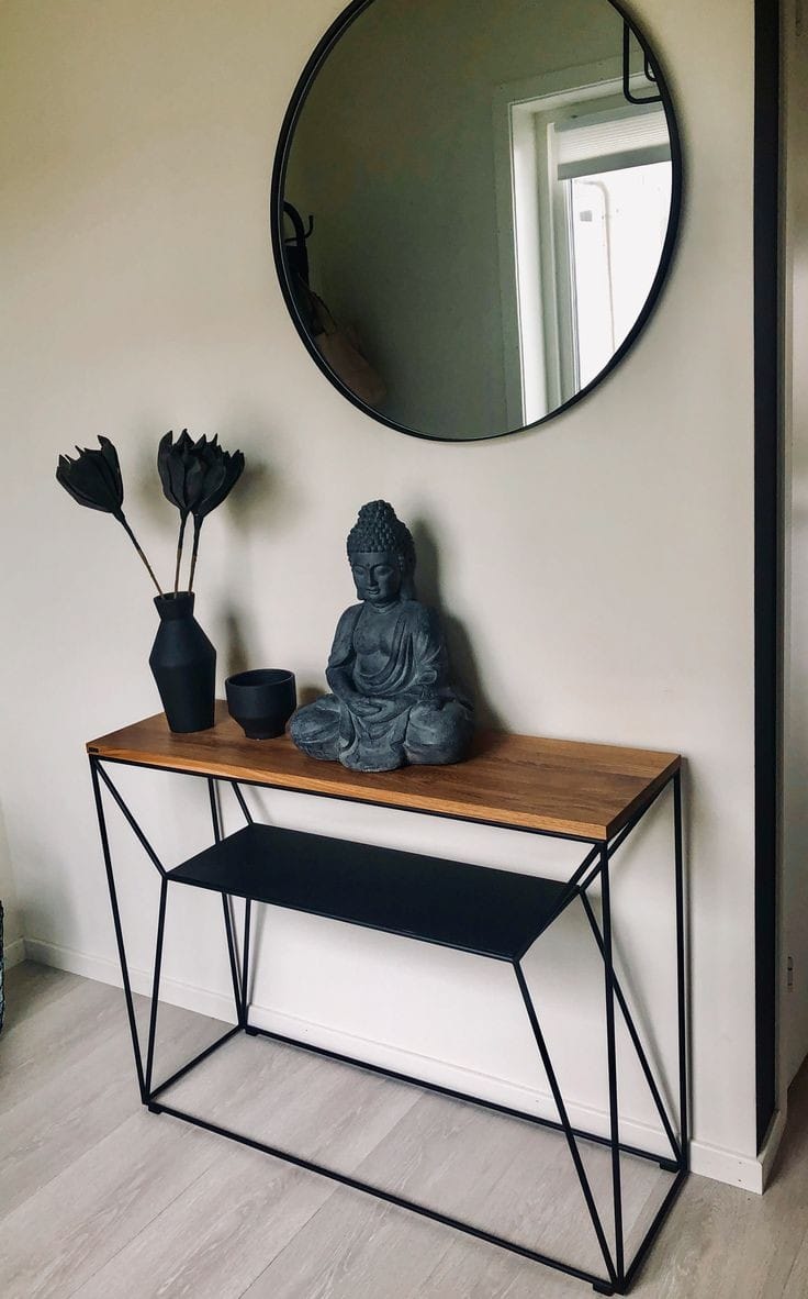 Metal console with wooden top – luxurious modern design