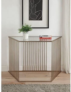 Metal console with glass top – luxurious modern design