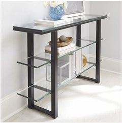 Metal console with glass top – luxurious modern design