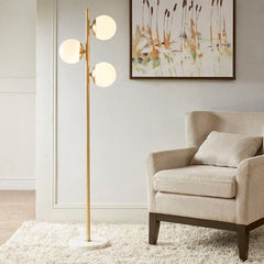 Metal floor lamp with marble base – luxury modern design