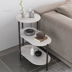 Metal side table with marble surface – luxury modern design