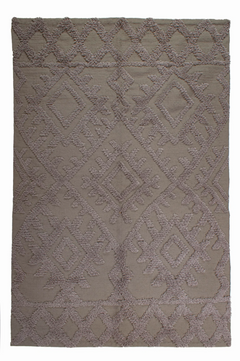 Natural Wool Rug Handmade – Dark Gray Color – Model ROF-039