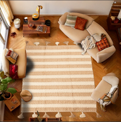 Natural Wool Handmade Rug – Off White and Beige Color – Model ROF-059