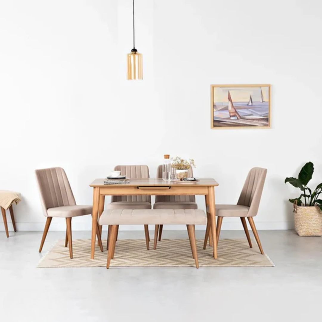 Dining table - 6 pieces of high quality beech wood - KYN-163