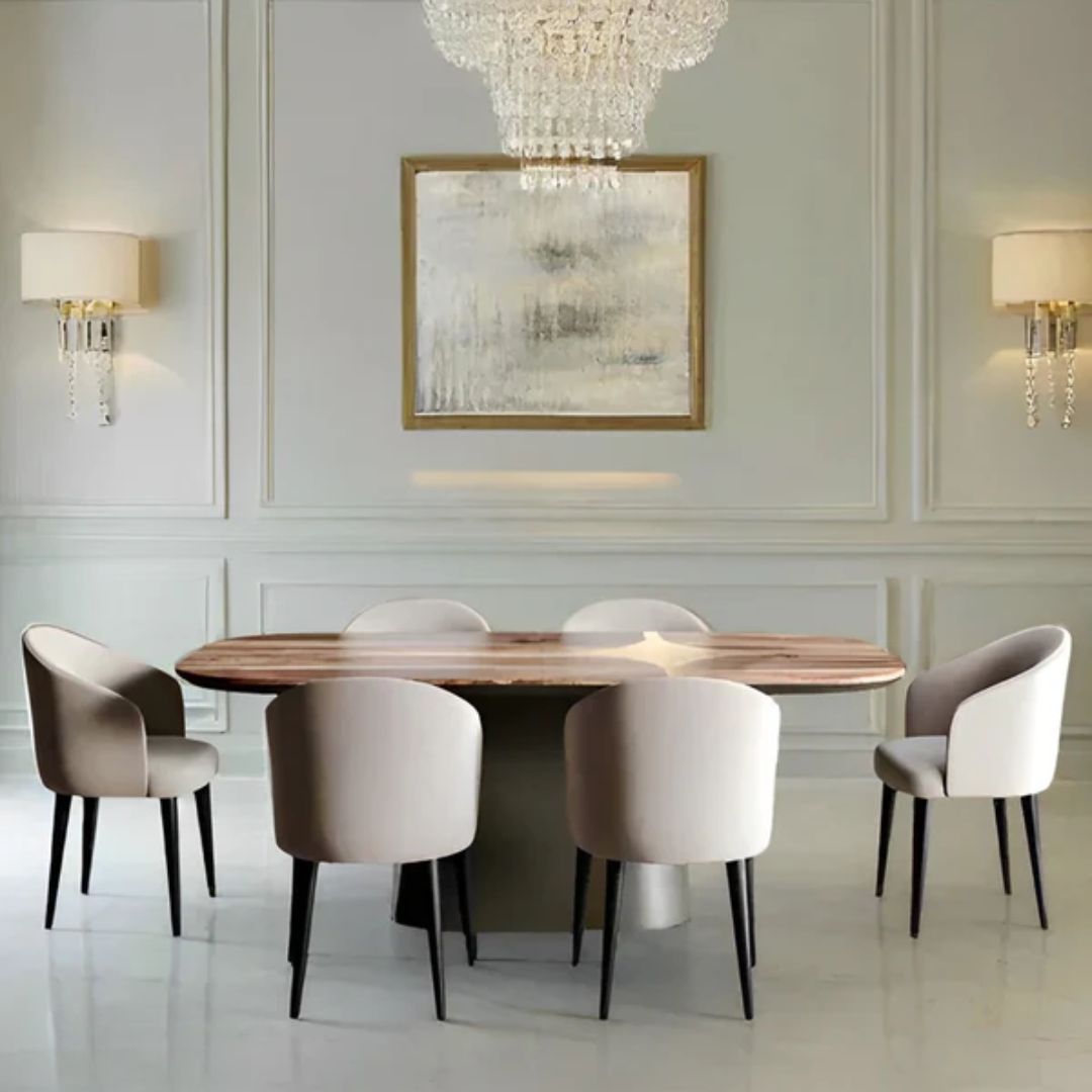 Dining table - 7 pieces, wooden counter - HBL surface - KYN-167