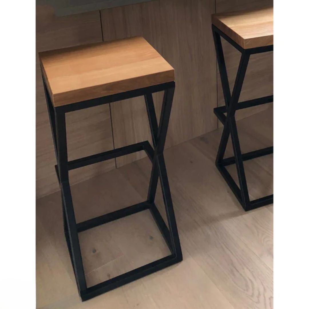 Steel and wood bar chair - SRS-091