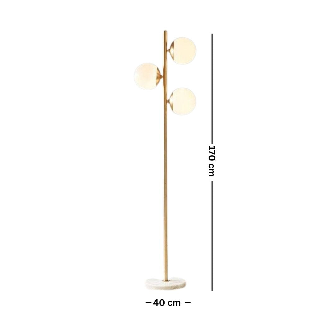 Metal floor lamp with marble base – luxury modern design