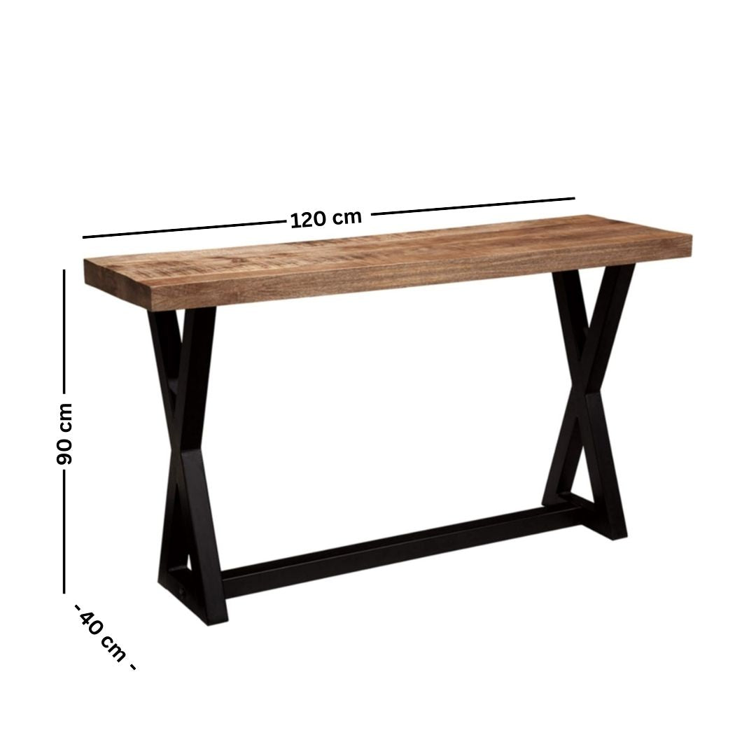 Metal console with wooden top – elegant modern design