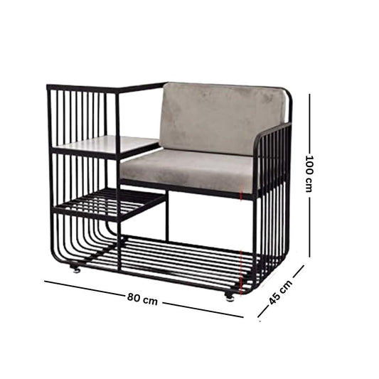 Metal shoe rack with marble surface – luxurious modern design