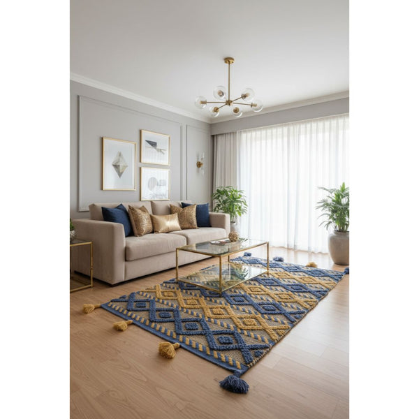 سجادة صوف طبيعي صناعة يدوية متعددة الألوان – موديل ROF-001