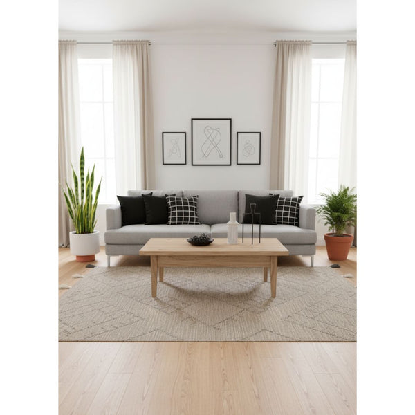 سجادة صوف طبيعي صناعة يدوية – لون رصاصي – موديل ROF-053