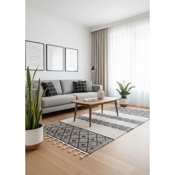 سجادة صوف طبيعي صناعة يدوية متعددة الألوان – مقاس 80×150 سم – موديل ROF-049