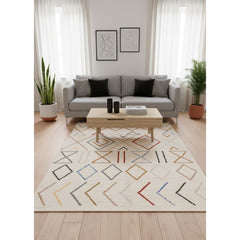 Natural Wool Handmade Rug – Gray and Yellow Color – Model ROF-055