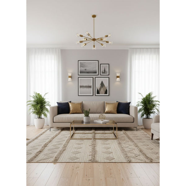 سجادة صوف طبيعي صناعة يدوية – لون رصاصي – موديل ROF-013