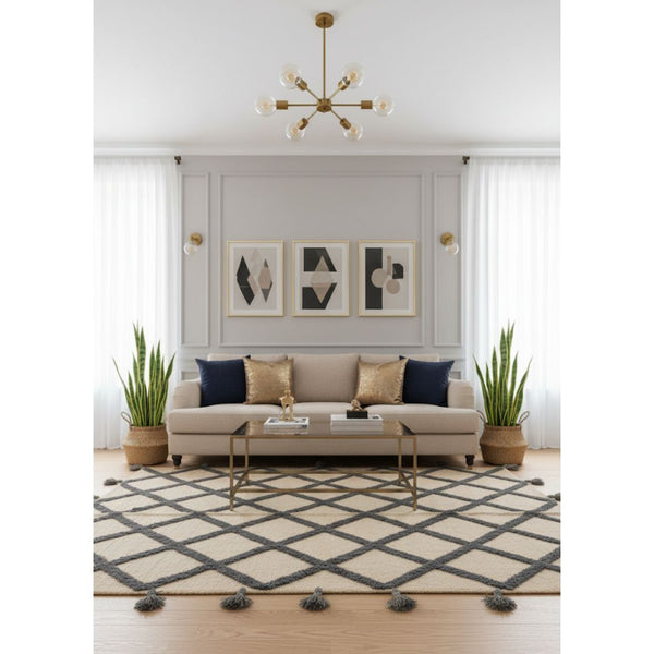 سجادة صوف طبيعي صناعة يدوية متعددة الألوان – موديل ROF-009