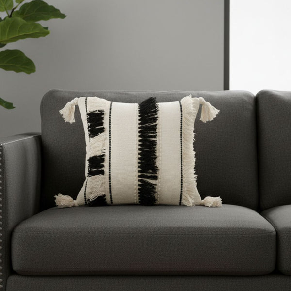 Natural Wool Cushion Fully Handmade – Cotton and Fiber Filling – Size 50×50 cm – Model ROF-091