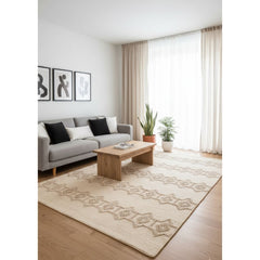 Natural Wool Handmade Rug – Coffee Color – Model ROF-029