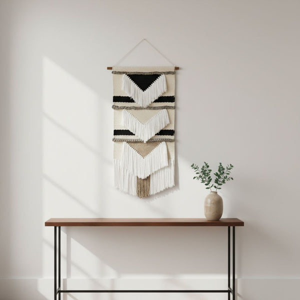 سجادة صوف طبيعي صناعة يدوية – لون رصاصي وأصفر – مقاس 60×100 سم – موديل ROF-065