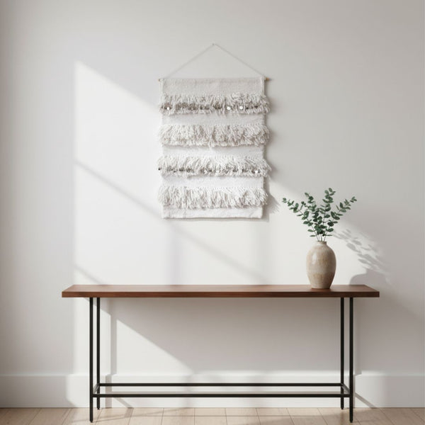 سجادة حائط صوف طبيعي صناعة يدوية – لون أوف وايت – موديل ROF-066