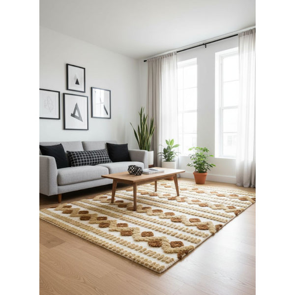 سجادة صوف طبيعي صناعة يدوية متعددة الألوان – موديل ROF-040