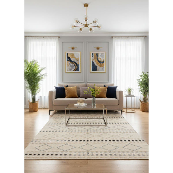 سجادة صوف طبيعي صناعة يدوية متعددة الألوان – موديل ROF-023