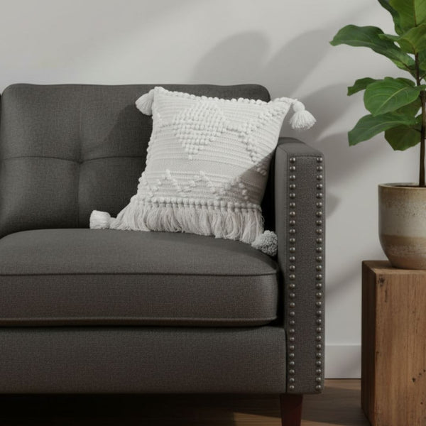 Natural Wool Cushion Fully Handmade – Cotton and Fiber Filling – Size 50×50 cm – Model ROF-087