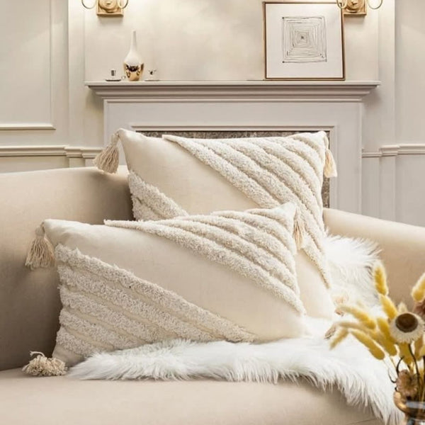 Natural Wool Cushion Fully Handmade – Cotton and Fiber Filling – Size 50×50cm – Model Rof-105