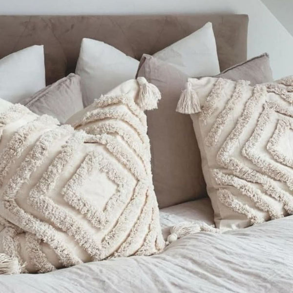 Natural Wool Cushion Fully Handmade – Cotton and Fiber Filling – Size 50×50cm – Model Rof-106