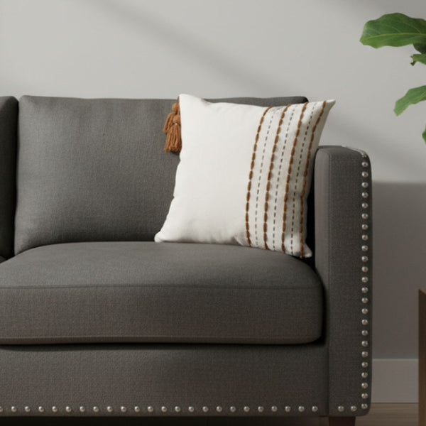 Natural Wool Cushion Fully Handmade – Cotton and Fiber Filling – Size 50×50cm – Model Rof-103