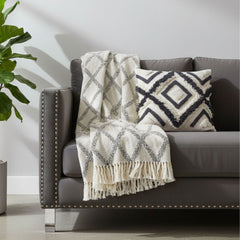 Natural Wool Cushion Fully Handmade – Cotton and Fiber Filling – Size 45×45 cm – Model ROF-083