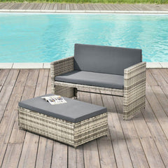 Frinky rattan set for 4 persons
