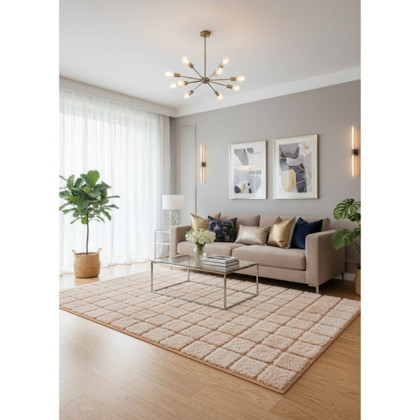 سجادة صوف طبيعي صناعة يدوية – لون رصاصي وأصفر – موديل ROF-026