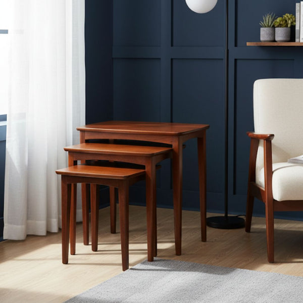 طقم ترابيزات جانبية ثلاثي – خشب كونتر برجول موسكي بدهان أوستر – موديل CHW-095 من أوسكار فرنتشر