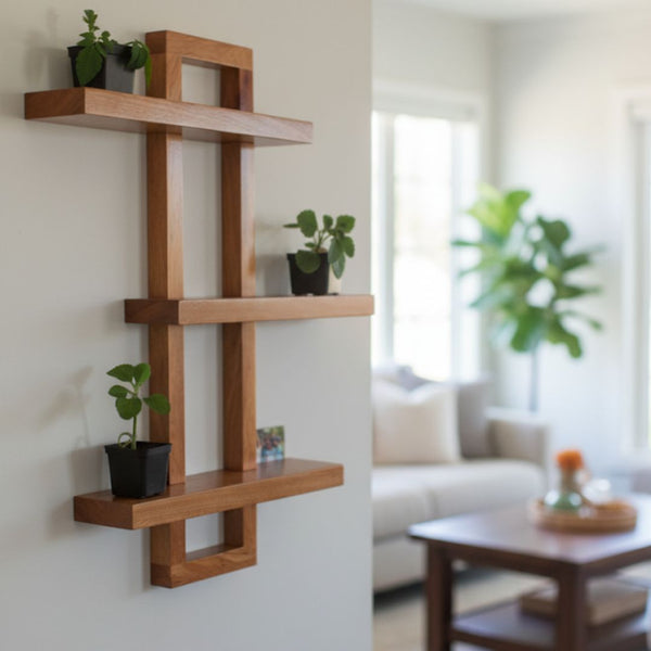 Natural Pine Wood Wall Shelf – Model CHW-112 from Oscar Furniture