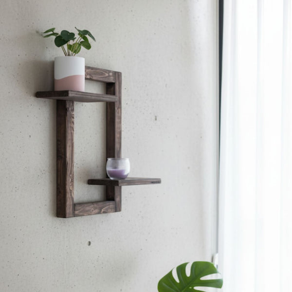 Natural Pine Wood Wall Shelf – Model CHW-137 from Oscar Furniture