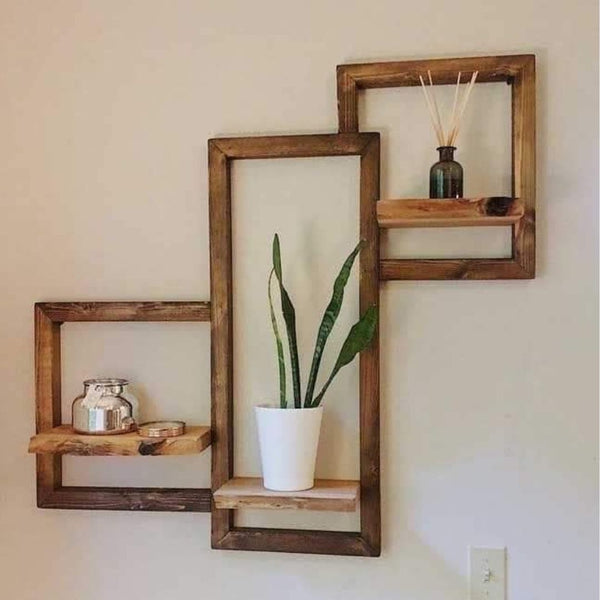Natural Pine Wood Wall Shelf – Model CHW-127 from Oscar Furniture