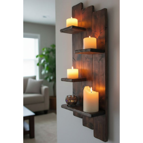 Natural Pine Wood Wall Shelf – Model CHW-105 from Oscar Furniture