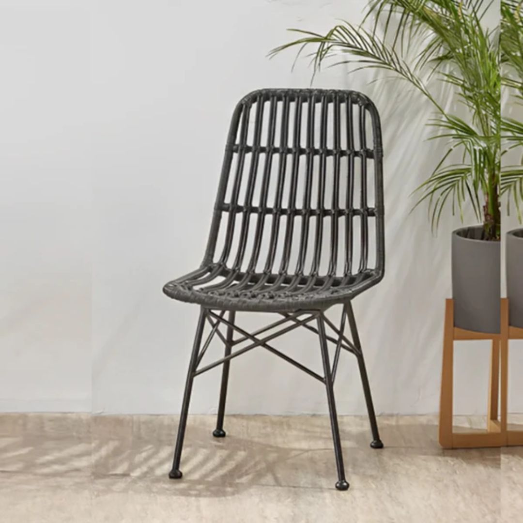 Brita rattan bamboo chair for restaurants and cafes in black
