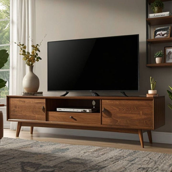 Wooden TV unit with natural oak veneer counter – model CHW-150 from Oscar Furniture