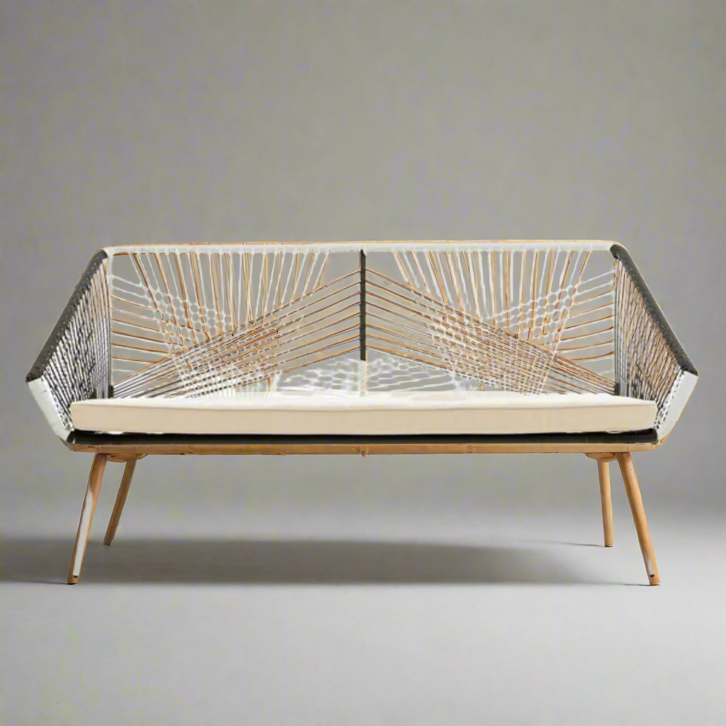Sofa Beetle Bamboo Rattan 2 Seater