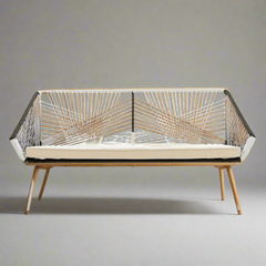 Sofa Beetle Bamboo Rattan 2 Seater