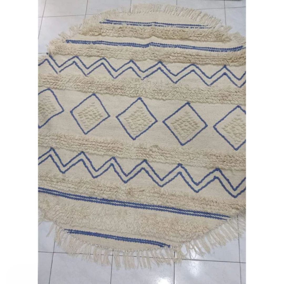 Handmade pure wool rug - 150x150cm - LUS-290