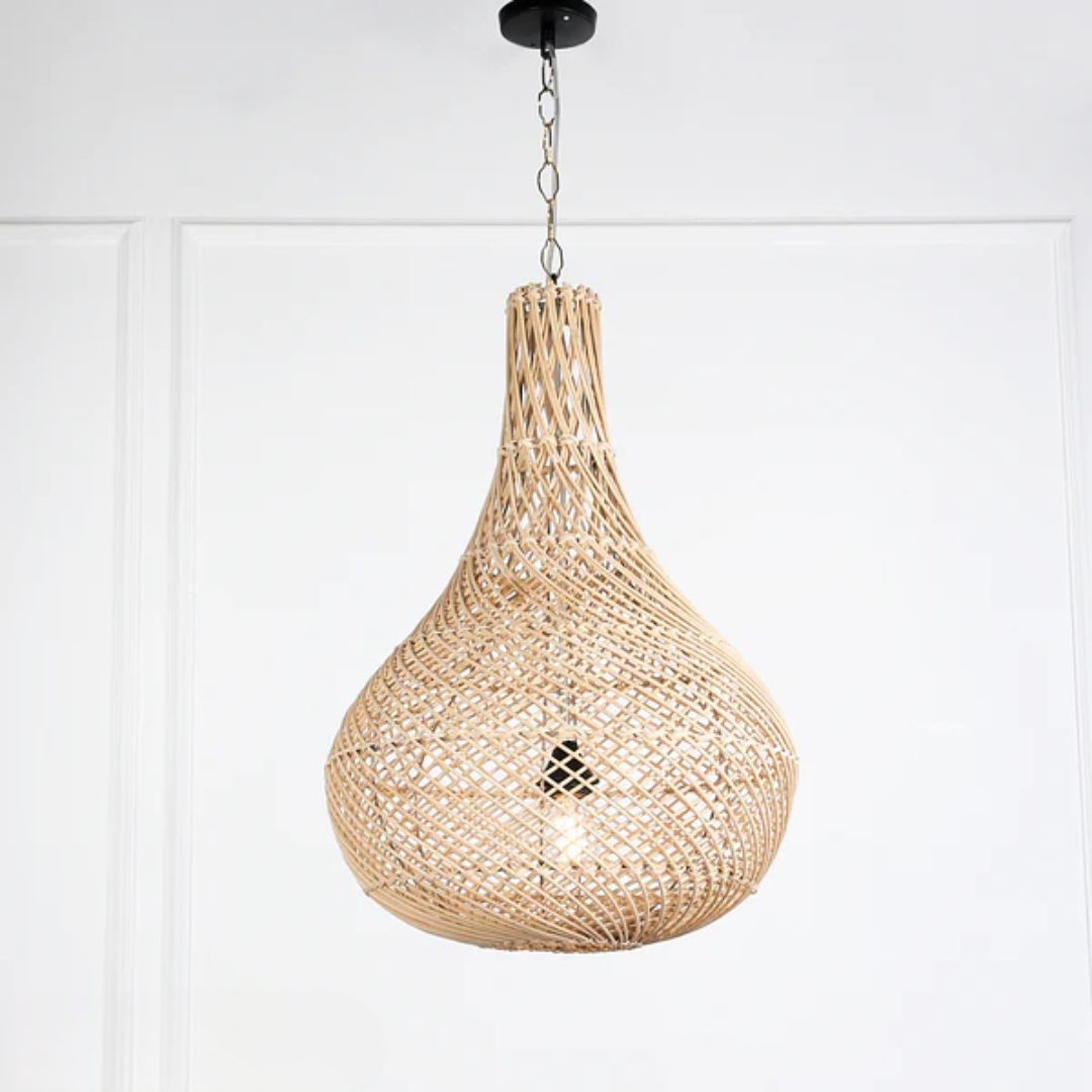 Natural Bamboo Chandelier 40x50cm - HOB-034